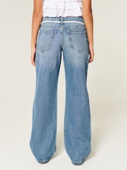 Hollister Blue Tie Waist Low Rise Baggy Jeans - Image 2 of 4
