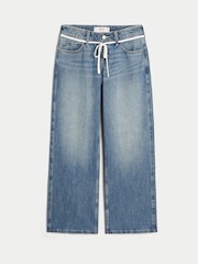 Hollister Blue Tie Waist Low Rise Baggy Jeans - Image 4 of 4
