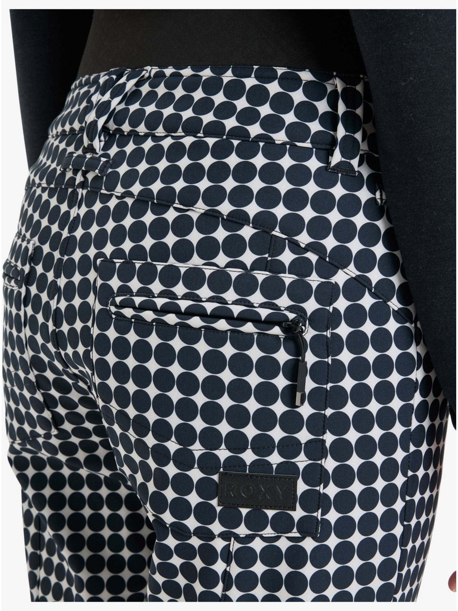【シカ】ROXY Buy Roxy White Monochrome Gingham Rising High Waisted Ski Trousers