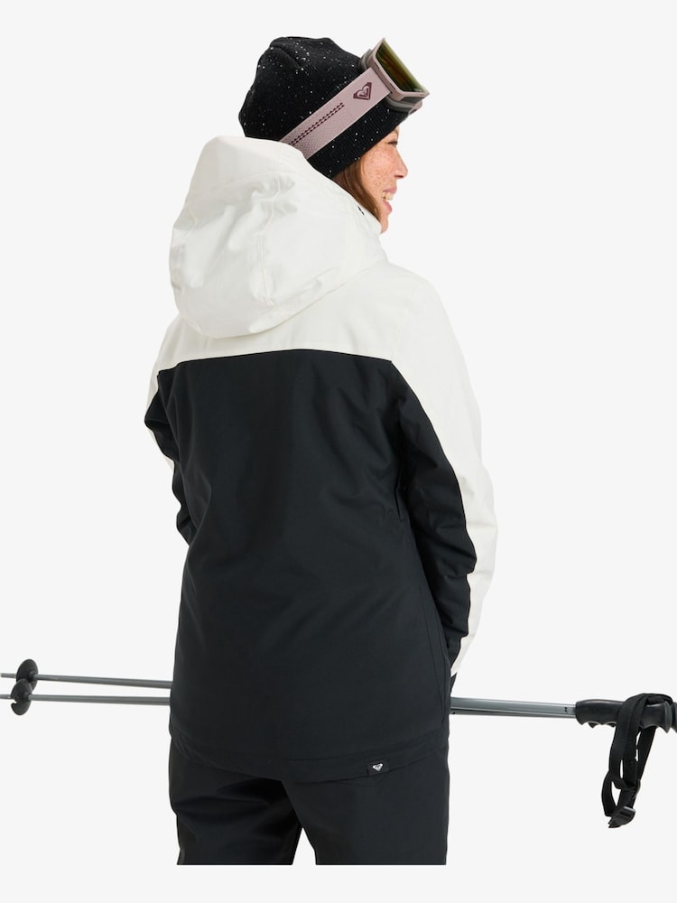 Roxy Black Monochrome Free Jet Block Ski Jacket - Image 2 of 6 Roxy Black Monochrome Free Jet Block Ski Jacket - Image 2 of 6