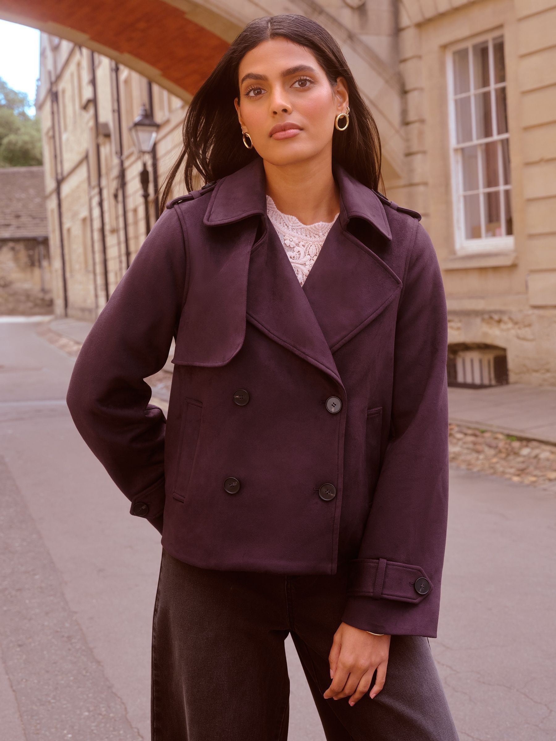 ジャケット・アウター theredthread fur embroidery trench short THEREDTHREAD / ザレッドスレッド】S fur embroidery trench short