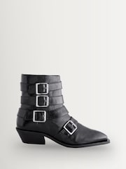 Alohas Black Eras Leather Ankle Boots - Image 1 of 1
