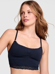 Victoria's Secret PINK Noir Navy Lace Trim Bralette - Image 1 of 3