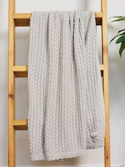 Natural - The Little Tailor Baby Scallop Design Pointelle 100% Cotton White Blanket - Imagen 1 de 3
