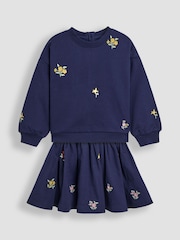 JoJo Maman Bébé Blue Sweatshirt and Skirt Set - Image 1 of 6