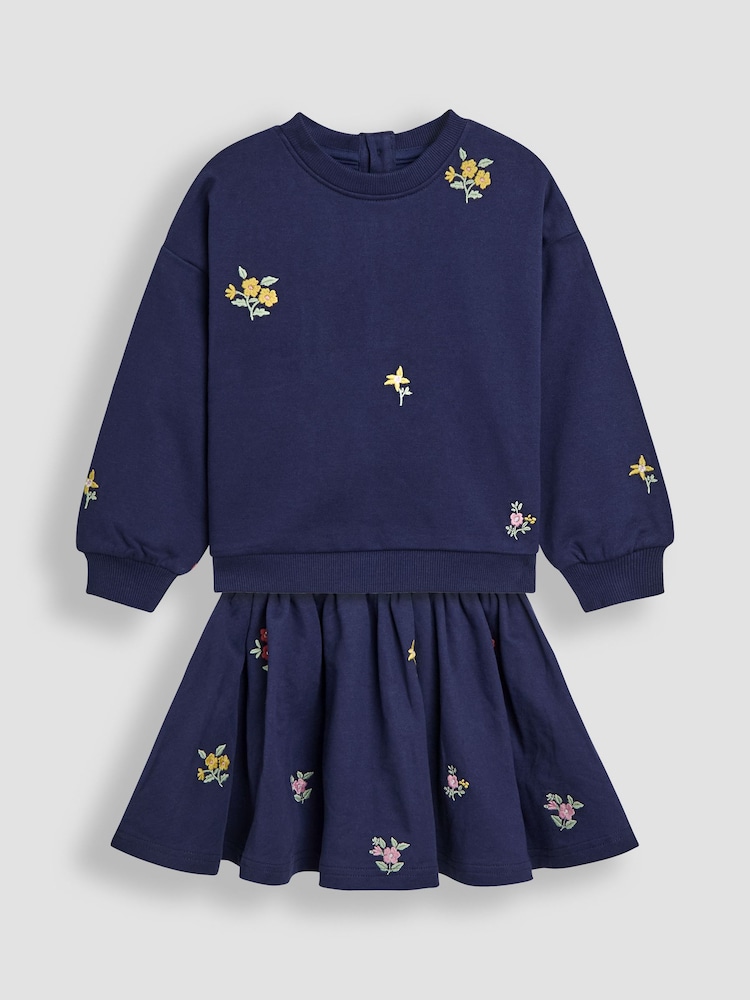 JoJo Maman Bébé Blue Sweatshirt and Skirt Set - Image 1 of 6