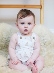 The Little Tailor Baby Woven Shorty 100% Cotton Romper - Image 1 of 6