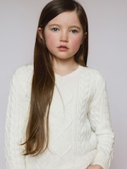 The Little Tailor Fisherman Cable Knit 100% Cotton Jumper - Bild 3 von 8