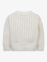 Crema - The Little Tailor Baby 100% Cotton Scallop Design Pointelle Cardigan - Imagen 5 de 7