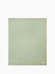 The Little Tailor Baby Scallop Design Pointelle 100% Cotton White Blanket - Image 3 of 4