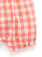 Purebaby Orange Gingham Romper - Image 4 of 4