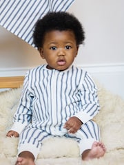 The Little Tailor Baby Cream Front Zip Soft 100% Cotton Sleepsuit - Image 1 of 5