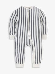 The Little Tailor Baby Cream Front Zip Soft 100% Cotton Sleepsuit - Image 2 of 5