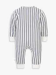 The Little Tailor Baby Cream Front Zip Soft 100% Cotton Sleepsuit - Image 3 of 5