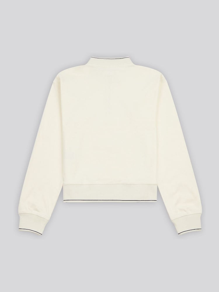 U.S. Polo Assn. Cream Womens Half Zip Tipped Sweatshirt - Image 2 of 4