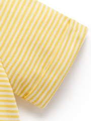 Purebaby Yellow Striped Short 100% Cotton Romper - Image 3 of 4