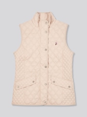 U.S. Polo Assn. Natural Womens Hacking Quilted Gilet - Image 1 of 4