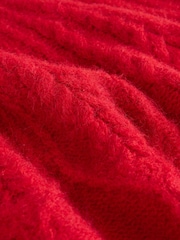 Vermelho cereja - Wool Blend Cable Knit Crew Neck Jumper - Imagem 2 de 4