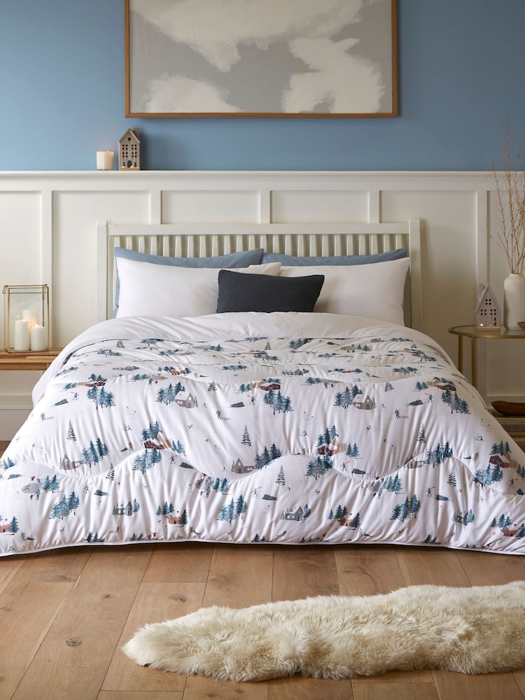 Night Lark Snow Day White 10.5 Tog Coverless Duvet and Pillowcase - Image 1 of 8 Night Lark Snow Day White 10.5 Tog Coverless Duvet and Pillowcase - Image 1 of 8