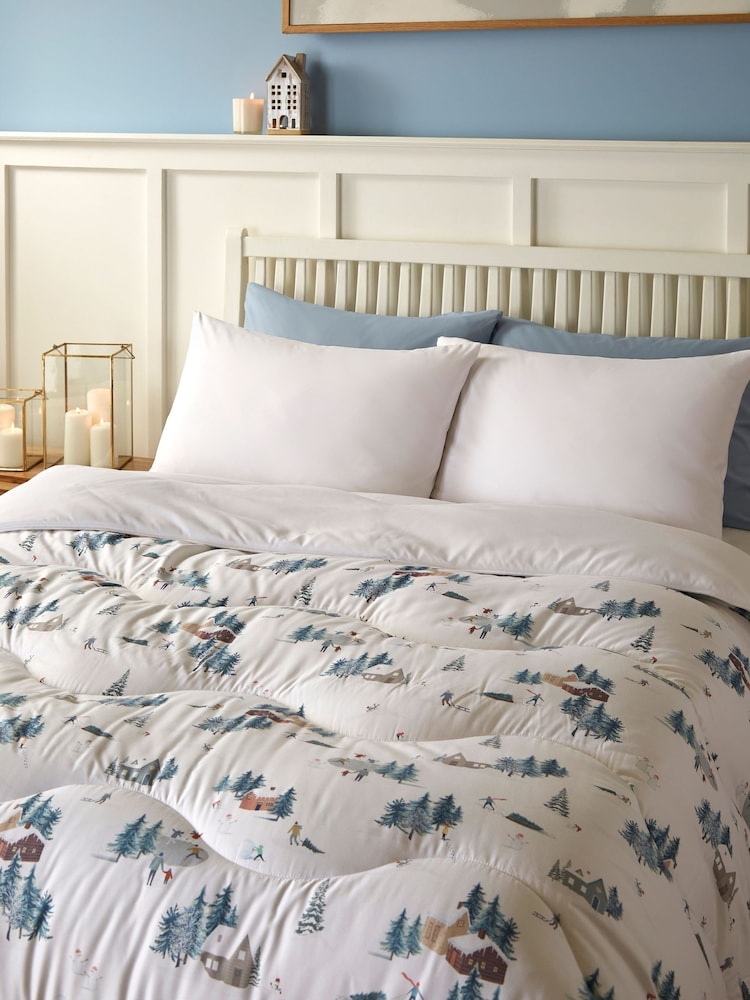 Night Lark Snow Day White 10.5 Tog Coverless Duvet and Pillowcase - Image 2 of 8 Night Lark Snow Day White 10.5 Tog Coverless Duvet and Pillowcase - Image 2 of 8