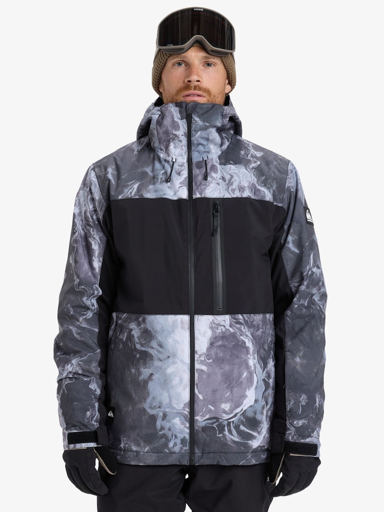 Quiksilver Grey Sycamore Printed Ski Jacket - Image 1 of 6