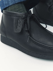 Clarks Black Leather Suede Wallabee Boots - Image 3 of 4