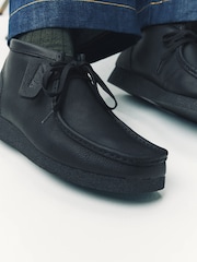 Clarks Black Leather Suede Wallabee Boots - Image 4 of 4