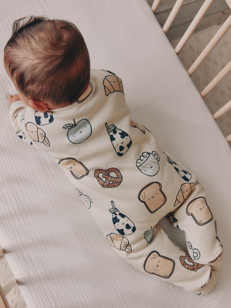 Ecru Breakfast Club 2.5 TOG Wadded Baby Sleepsuit - Image 2 of 11 Ecru Breakfast Club 2.5 TOG Wadded Baby Sleepsuit - Image 2 of 11