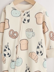 Ecru Breakfast Club 2.5 TOG Wadded Baby Sleepsuit - Image 7 of 11
