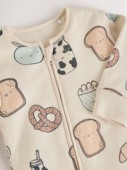 Ecru Breakfast Club 2.5 TOG Wadded Baby Sleepsuit - Image 8 of 11