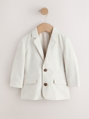 Neutral Stripe Linen Blend - Blazer (3luni-9ani) - Imaginea 1 din 4