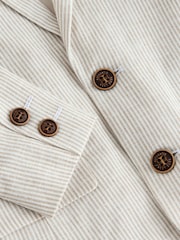 Neutral Stripe Linen Blend - Blazer (3luni-9ani) - Imaginea 4 din 4
