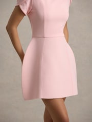 Club L London Pink Mini Carabella High Neck Short Sleeve Dress - Image 6 of 6