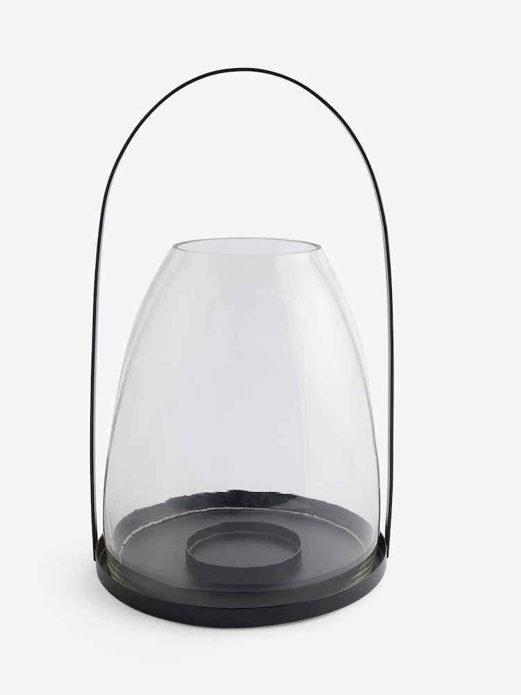 Black Metal Curved Handle Lantern Large - Image 1 of 1