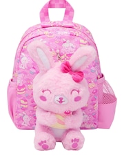 Smiggle Pink Out & About Teeny Tiny Backpack With Detachable Plush Toy - Image 1 of 5