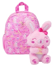 Smiggle Pink Out & About Teeny Tiny Backpack With Detachable Plush Toy - Image 2 of 5