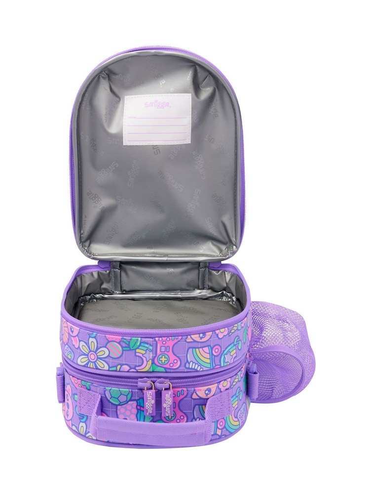 Smiggle Purple Curious Hardtop Level Curve Lunchbox With Strap - Image 2 of 2