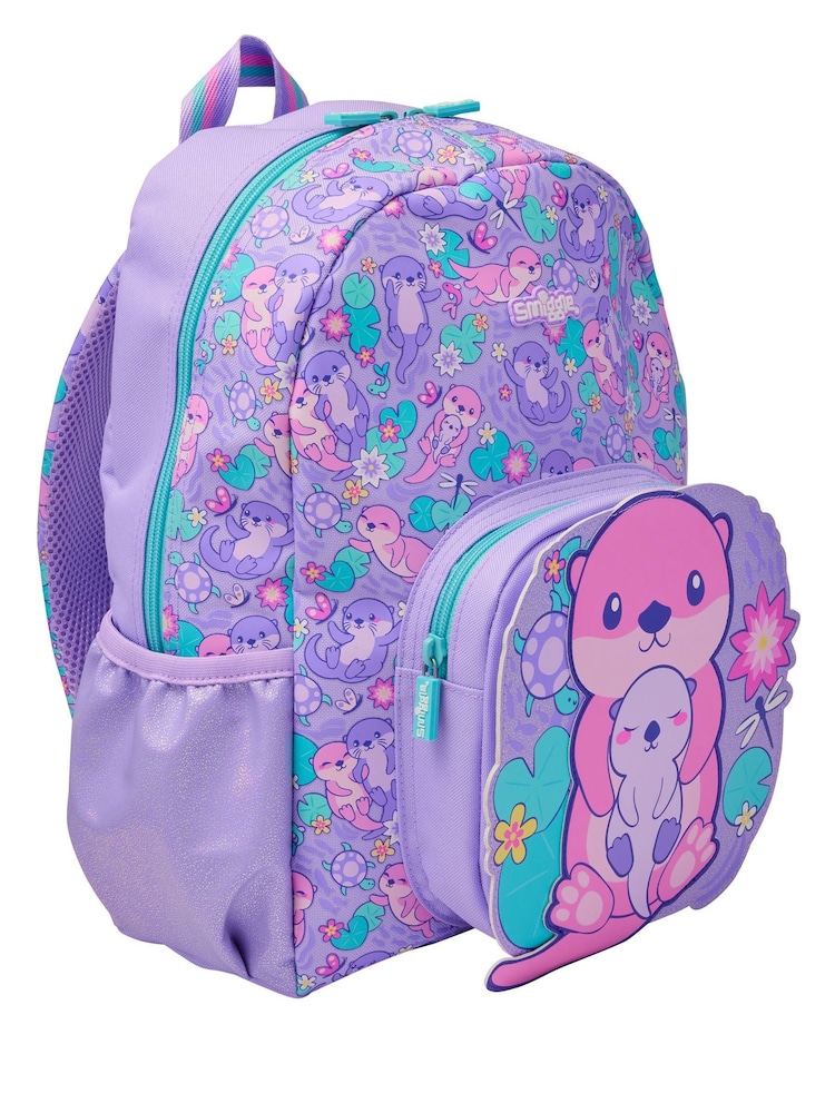 Smiggle Purple Junior Out & About Character Hoodie Backpack - Image 2 of 7