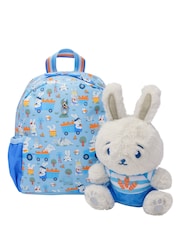 Smiggle Blue Out & About Teeny Tiny Backpack With Detachable Plush Toy - Image 1 of 5
