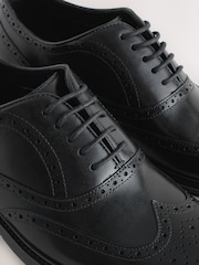 Black Oxford Wingcap Shoes - Image 5 of 6