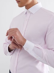 River Island Pink Stripe Contrast Peacock Shirt - Image 2 of 4