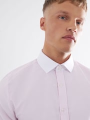 River Island Pink Stripe Contrast Peacock Shirt - Image 3 of 4