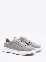 River Island Grey Suede Cupsole Trainers - Image 3 of 6