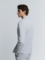 River Island Grey Skinny Textured Suit Jacket - Image 2 of 4
