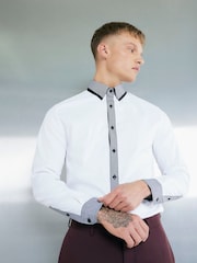 River Island White Double Collar Peacock Shirt - Image 1 of 3