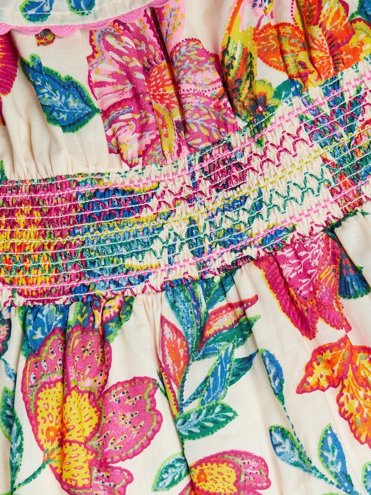 Monsoon Natural Milena Floral Print Bardot Dress - Image 3 of 3