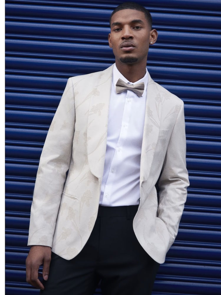 River Island Cream Embroided Shawl Jacket - Image 2 of 6 River Island Cream Embroided Shawl Jacket - Image 2 of 6
