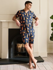 Chelsea Peers Blue Meerkat Print Short Pyjamas Set - Image 5 of 5