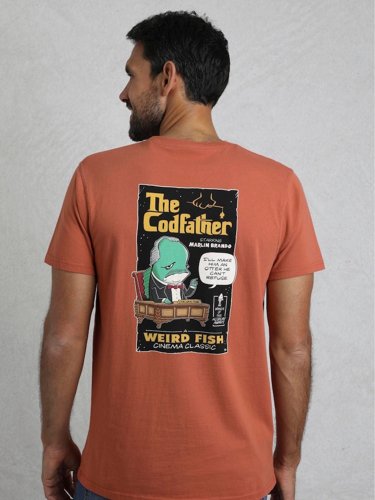 Weird Fish Red Codfather Heritage Wash Artist 100% Cotton T-Shirt - Image 2 of 6