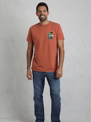 Weird Fish Red Codfather Heritage Wash Artist 100% Cotton T-Shirt - Image 3 of 6